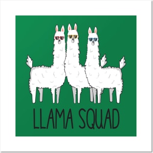 Llama Squad, Funny Cute Llama Posters and Art